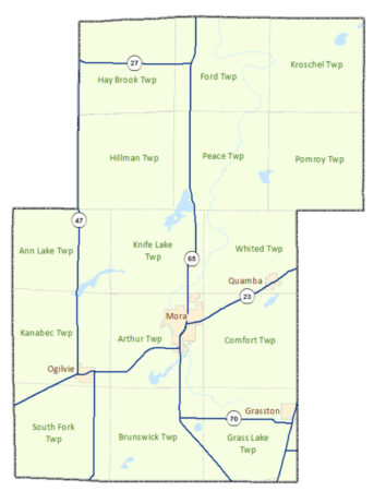 Kanabec County Township Map